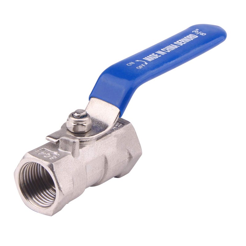 DERNORD Stainless Steel Ball Valve 1PC Type 3/8 Inch NPT Standard Port for Water, Oil, and Gas (3/8 Inch Ball Valve) - Image 1